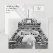 Carte Postale Remerciement sur le thème de Paris (Devant / Derrière)