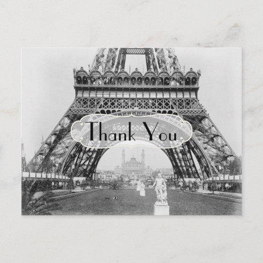 Carte Postale Remerciement sur le thème de Paris (Devant)