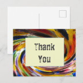 Carte Postale Remerciement Tourbillons Tie-Dye Colorés Appréciat (Devant / Derrière)