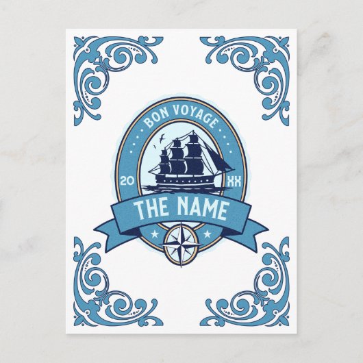 Carte Postale Remerciements à l'employé Bon voyage Adieu (Devant)