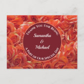 Carte Postale Remerciements aux invités Fleur Orange Mariage App (Devant)