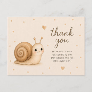 Carte Postale Remerciements Baby Shower Bébé Escargot