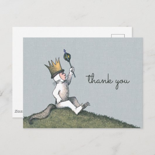 Carte Postale Remerciements de Baby Shower Où les choses sauvage (Devant / Derrière)