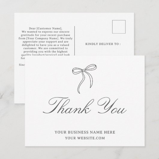 Carte Postale Remerciements de Bow Business (Devant / Derrière)