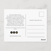 Carte Postale Remerciements de Bow Business (Dos)