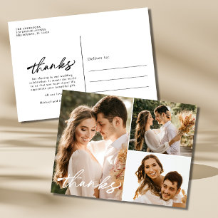 Carte Postale Remerciements de Collage de Photos de Mariage Mode