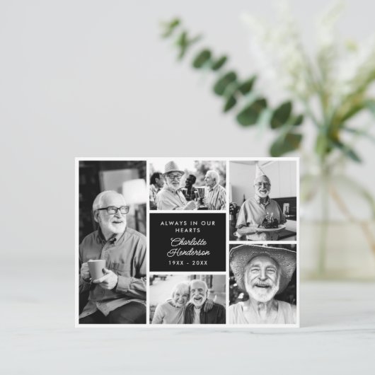 Carte Postale Remerciements de deuil personnalisés modernes avec (Debout devant)