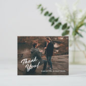 Carte Postale Remerciements de fête de fiançailles rustique mode (Debout devant)