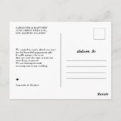 Carte Postale Remerciements de fête de fiançailles rustique mode (Dos)