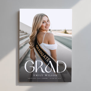 Carte Postale Remerciements de fin d'études avec photo minimale