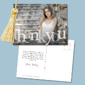 Carte Postale Remerciements de fin d'études avec photo ombrée no