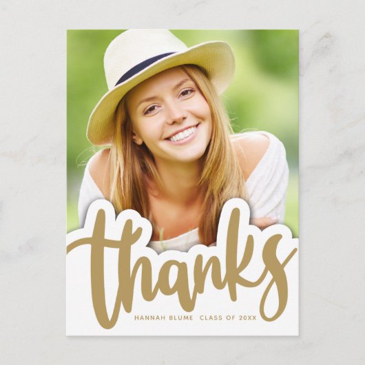 Carte Postale Remerciements de fin d'études | Design manuscrit s (Devant)