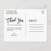 Carte Postale Remerciements de fin d'études en écriture au pince (Dos)