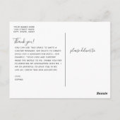 Carte Postale Remerciements de fin d'études en écriture Rose Gol (Dos)