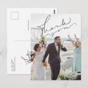Carte Postale Remerciements de jour de mariage avec photo en écr