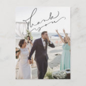 Carte Postale Remerciements de jour de mariage avec photo en écr (Devant)