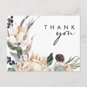 Carte Postale Remerciements de mariage à fleurs blanches (Devant)