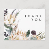 Carte Postale Remerciements de mariage à fleurs blanches (Devant)