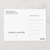 Carte Postale Remerciements de mariage à la plage d'océan avec p (Dos)