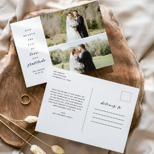 Carte Postale Remerciements de mariage Amour et Gratitude
