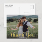 Carte Postale Remerciements de mariage avec étincelles (Devant / Derrière)