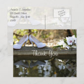 Carte Postale Remerciements de mariage blanc (Devant / Derrière)
