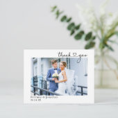 Carte Postale Remerciements de mariage coeur de calligraphie mod (Debout devant)