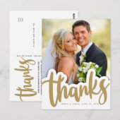 Carte Postale Remerciements de Mariage | Design Manuscrit sur Ph (Devant / Derrière)