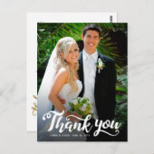 Carte Postale Remerciements de mariage | Écriture blanche sur ph (Devant / Derrière)