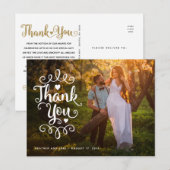 Carte Postale Remerciements de Mariage | Écriture Manuscrite sur (Devant / Derrière)