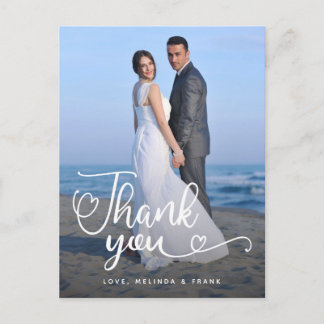 Carte Postale Remerciements de Mariage | Écriture Manuscrite sur