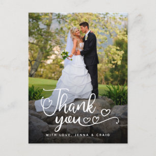Carte Postale Remerciements de Mariage Écriture Manuscrite sur