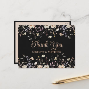 Carte Postale Remerciements de mariage Fleurs sauvages florales