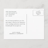 Carte Postale Remerciements de mariage floral aquarelle au choco (Dos)