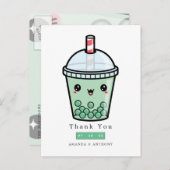 Carte Postale Remerciements de mariage floraux à l'aquarelle ver (Devant / Derrière)