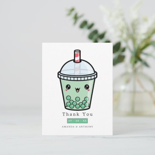 Carte Postale Remerciements de mariage floraux à l'aquarelle ver (Debout devant)