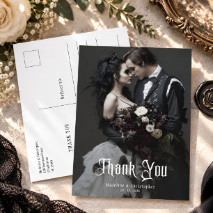 Carte Postale Remerciements de mariage gothique romantique sombr