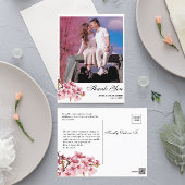 Carte Postale Remerciements de mariage personnalisés avec photo