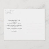 Carte Postale Remerciements de mariage personnalisés simples (Dos)