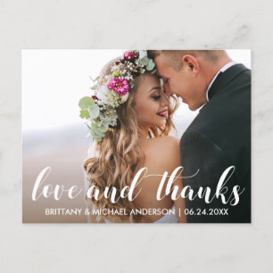 Carte Postale Remerciements de Mariage   Photo d'Amour et de Rem