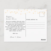 Carte Postale Remerciements de mariage rustiques avec écriture m (Dos)
