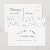 Carte Postale Remerciements de mariage Silver Stardust (Devant / Derrière)