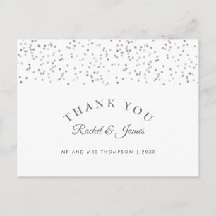 Carte Postale Remerciements de mariage Silver Stardust