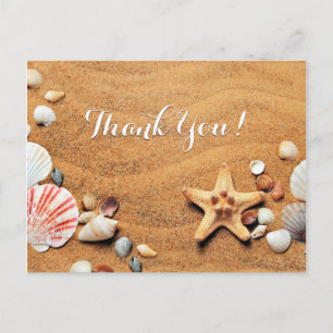 Carte Postale Remerciements de mariage, Votre message sable et c