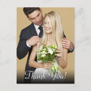 Carte Postale Remerciements de Mariage, Votre Photo & Message
