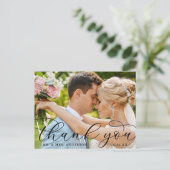 Carte Postale Remerciements de photo de mariage de calligraphie  (Debout devant)