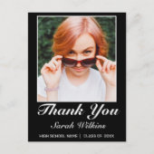 Carte Postale Remerciements de photo de remise de diplôme minima (Devant)