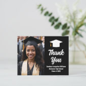 Carte Postale Remerciements de photo de remise de diplôme noir e (Debout devant)