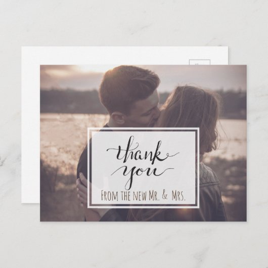 Carte Postale Remerciements du nouveau M. et Mme (Devant / Derrière)