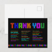 Carte Postale Remerciements en 30 Langues Appréciation (Devant / Derrière)